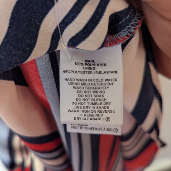 Cooper St Red Blue Striped Genuine Wrap Dress - Picture 6 of 7